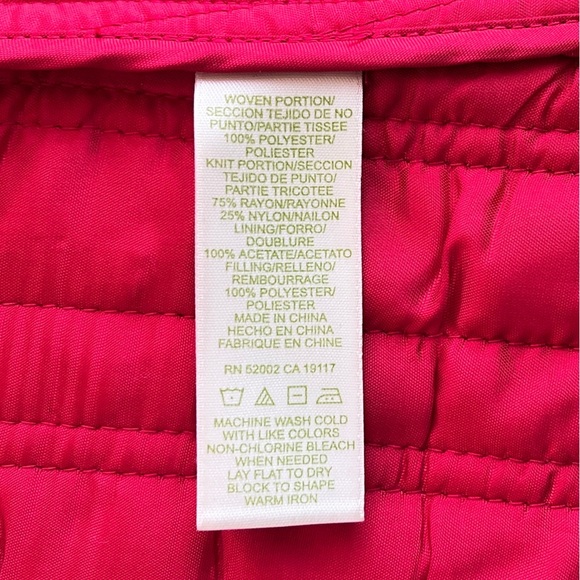 Sigrid Olsen Red Quilted Normcore Scandi Girl Knit Sleeve Shirt Jacket Size M - Picture 10 of 11